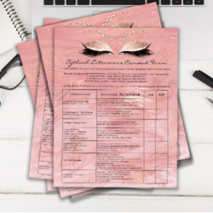 Eyelash Extension Liability Waiver Rose Marble Flyer