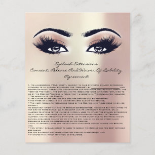Eyelash Extension Liability Waiver Rose Pearly Flyer