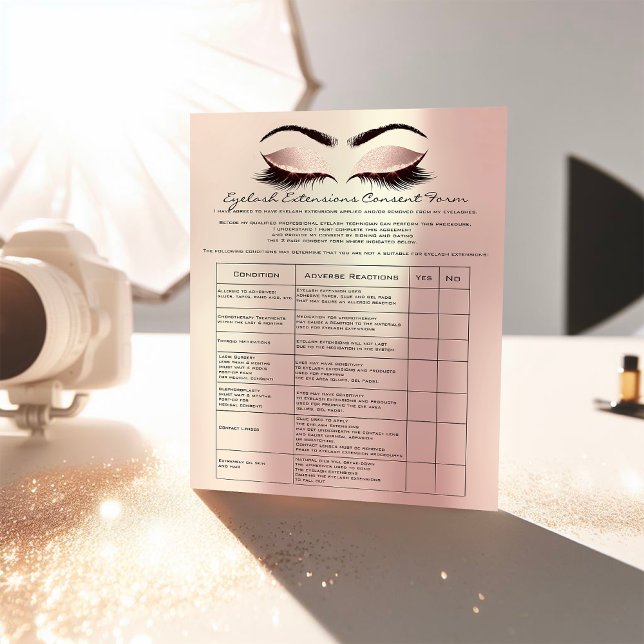 Eyelash Extension Liability Waiver Rose Pink Blush Flyer (Eyelash Extension Liability Waiver Rose Pink Blush Flyer)
