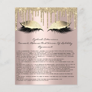 Eyelash Extension Liability Waiver Spark Rose Gold Flyer