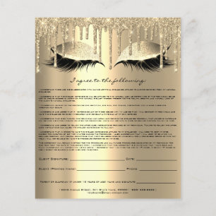 Eyelash Extension Liability Waiver Sparkly Drips Flyer