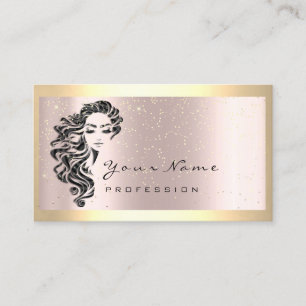 Eyelash Extension Make up Artist Hair Gold Paper B Business Card
