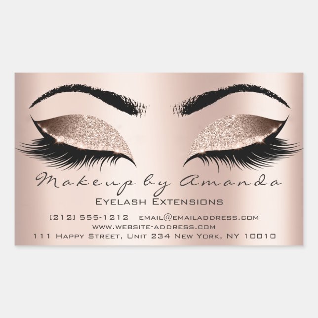 Eyelash Extension Makeup Beauty Salon Microblading Rectangular Sticker (Front)