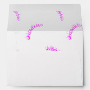 eyelash extension, neon pink envelope