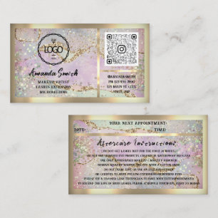 Eyelash Extension QRCode Logo Holograph Gliitter Business Card
