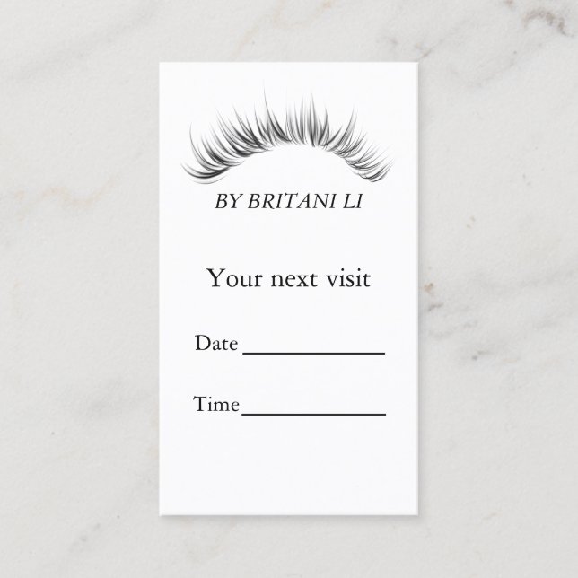 eyelash extension Salon Appointment card (Front)