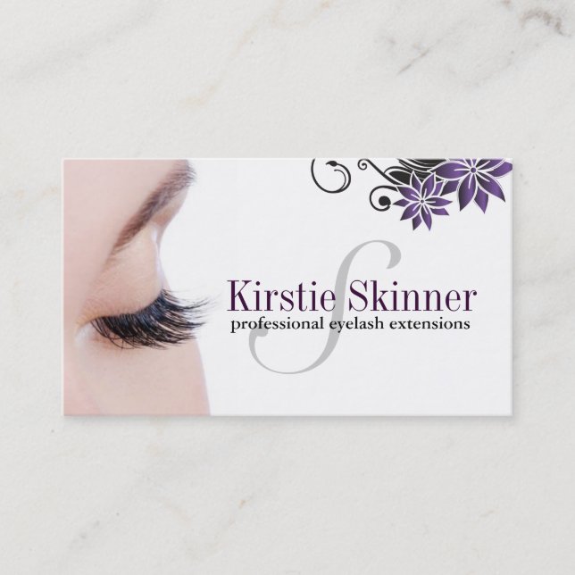 Eyelash Extensions Business Cards (Front)