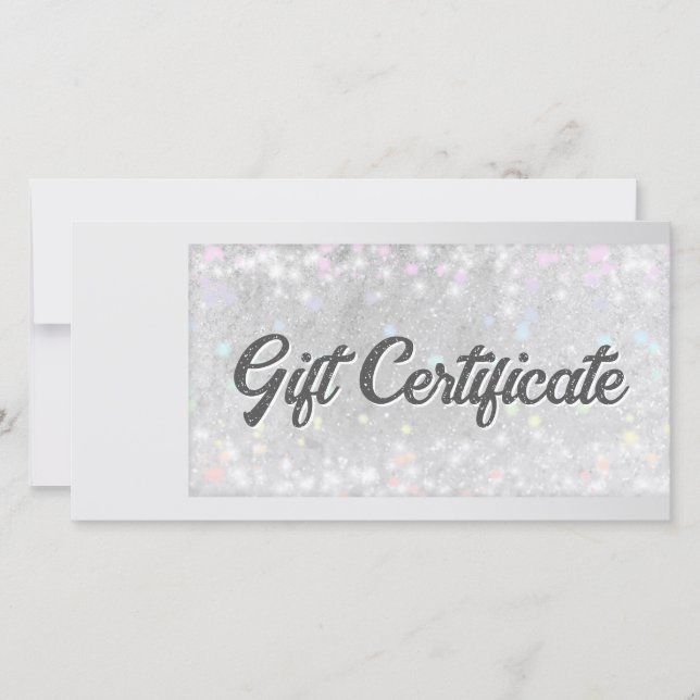 Eyelash Extensions Gift Certificate Glitter Snow Thank You Card (Front)