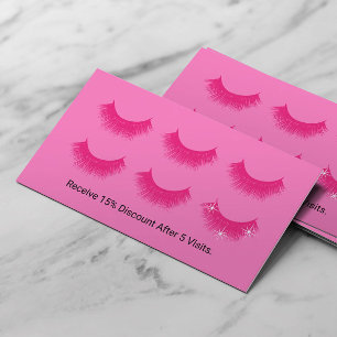 Eyelash Extensions Lash Bar Black & Pink Loyalty Card