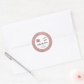 Eyelash Extensions Lash Cleaner Rose Gold Glitter Classic Round Sticker (Envelope)