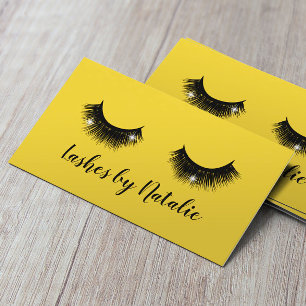 Eyelash Extensions Lash Salon Yellow Social Media Business Card