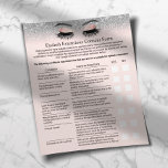 Eyelash Extensions Liability Waiver Silver Glitter Flyer<br><div class="desc">Eyelash Extension Liability Waiver & Release Form Silver Glitter Blush Pink Flyers.</div>