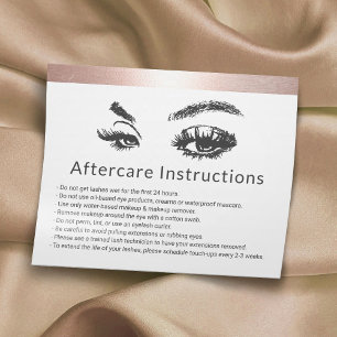 Eyelash Extensions Rose Gold Border Aftercare Flyer