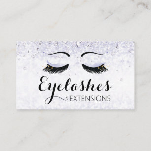 Eyelash Extensions Sparkles and Diamonds Purple Business Card