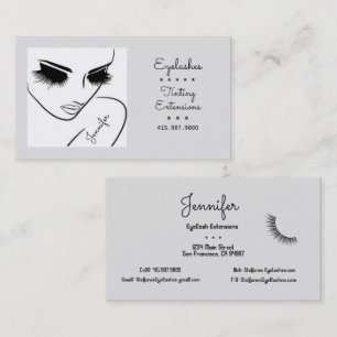 Eyelash Extensions/Tinting Silhouette Drawing Business Card