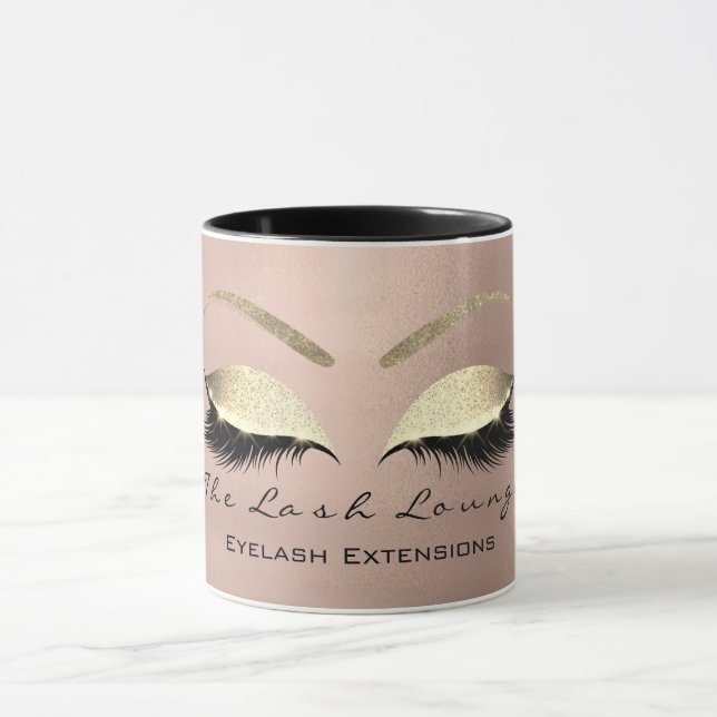 Eyelash Extention Beauty Studio Coffe Eye Glitter Mug (Center)