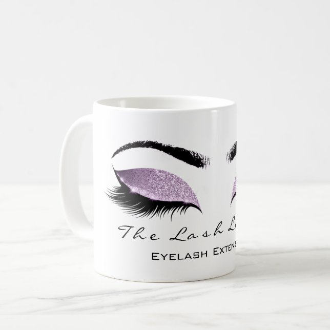 Eyelash Extention Beauty Studio  Glitter Coffee Mug (Front Left)