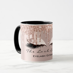 Eyelash Extention Beauty Studio Rose Spark Glitter Mug