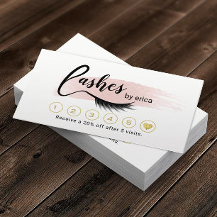 Eyelash Makeup Artist Blush Pink Lash Salon Loyalty Card