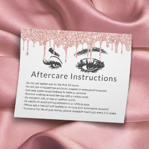 Eyelash Makeup Artist Rose Gold Drips Aftercare Flyer