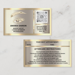 Eyelash Microblade QRCODE Aftercare Gold SmokyGray Business Card