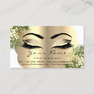 Eyelashes Aftercare Instructions Floral Mint White Business Card
