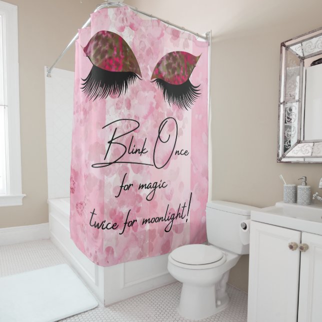 Eyelashes Blink Once for Magic Twice for Moonlight Shower Curtain (In Situ)