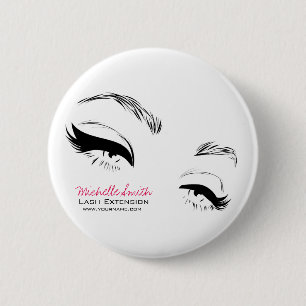 Eyelashes brows Permanent Makeup Artist Eyes Lash 6 Cm Round Badge