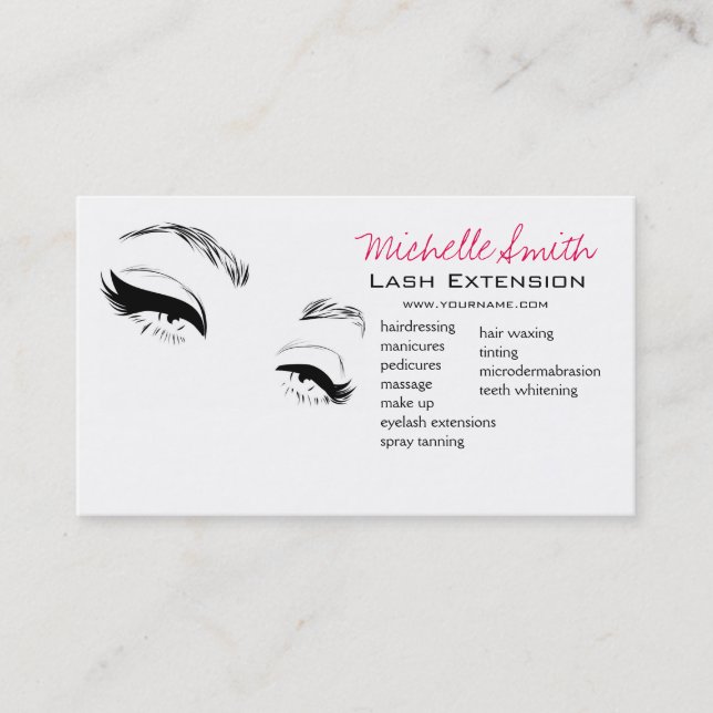 Eyelashes brows Permanent Makeup Artist Eyes Lash Business Card (Front)