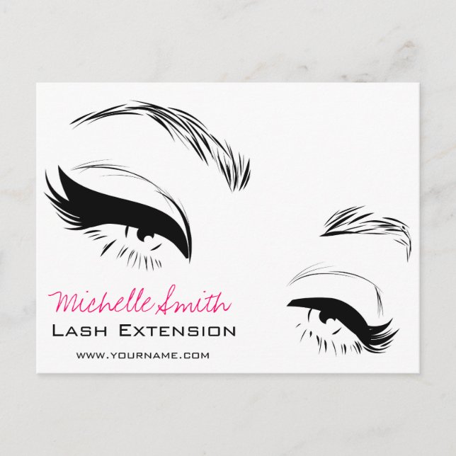 Eyelashes brows Permanent Makeup Artist Eyes Lash Postcard (Front)