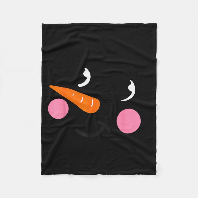 Eyelashes Christmas Outfit Snowman Face Costume Gi Fleece Blanket (Front)