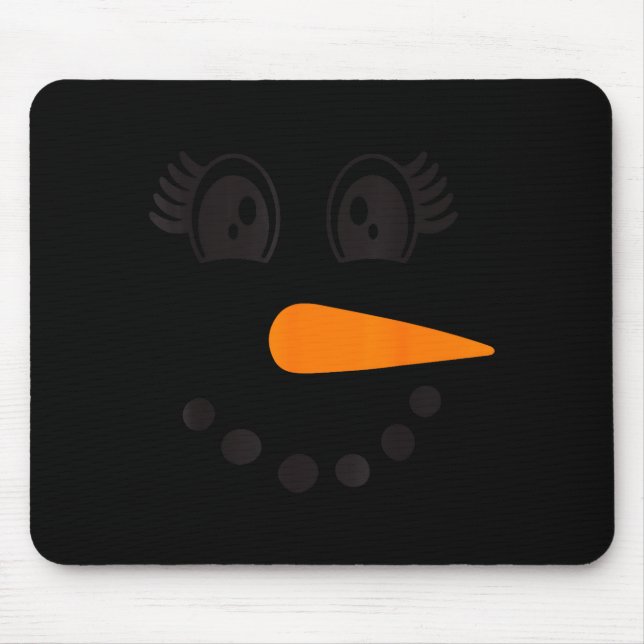 Eyelashes Christmas Outfit Snowman Face Costume Gi Mouse Pad (Front)