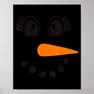 Eyelashes Christmas Outfit Snowman Face Costume Gi Poster