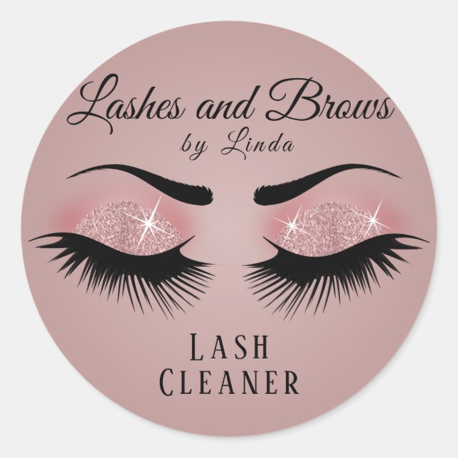 Eyelashes Extension Cleaner - Rose Gold Classic Round Sticker (Front)