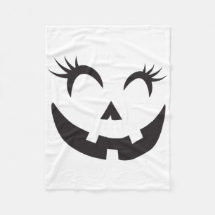 Eyelashes - Halloween Outfit Pumpkin Face Costume Fleece Blanket