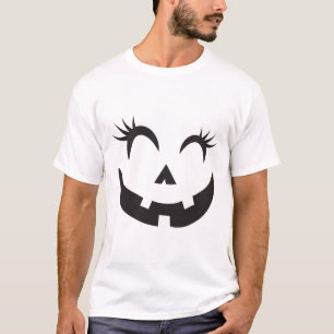 Eyelashes - Halloween Outfit Pumpkin Face Costume T-Shirt