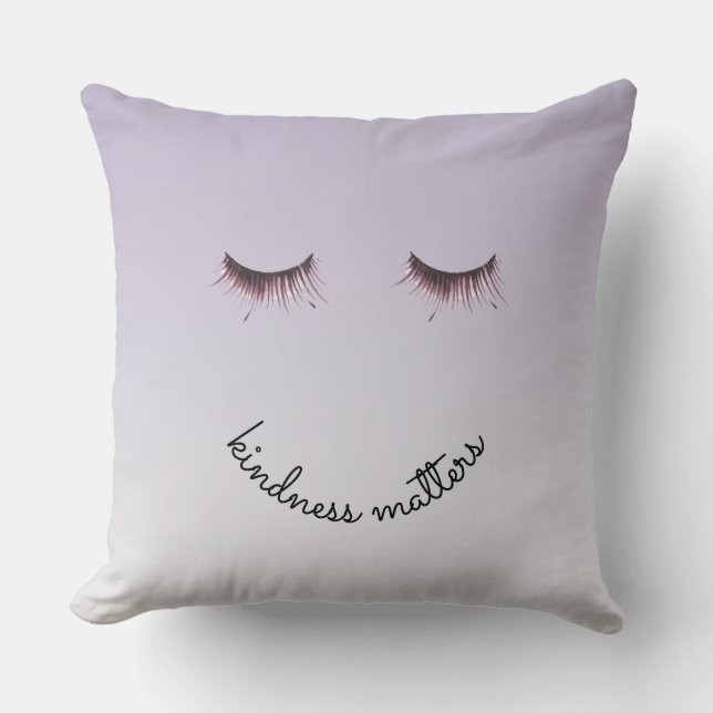 Eyelashes Kindness Purple Ombre Cushion (Front)