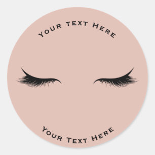 Eyelashes Lashes Beauty Salon Spa Makeup Custom Classic Round Sticker