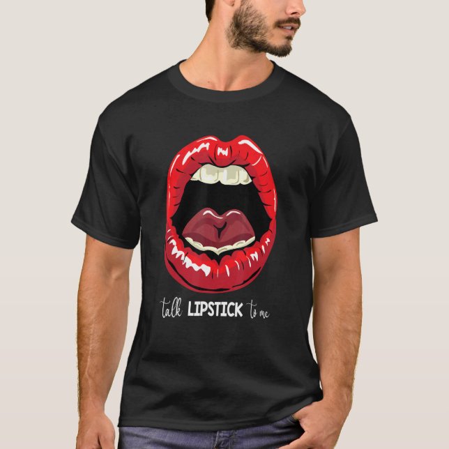 Eyelashes Lips and Tongue Women Kiss Clothes Lip B T-Shirt (Front)