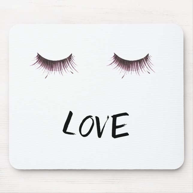 Eyelashes Love Mouse Pad (Front)