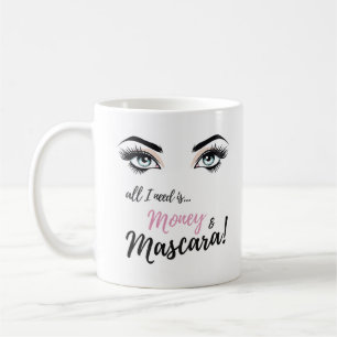 eyelashes, makeup art, mascara, gift for girls coffee mug