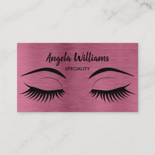 Eyelashes makeup artist chic metallic gold rose business card