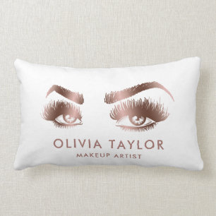 Eyelashes Makeup Artist Rose Gold Eyes Brows Lumbar Cushion