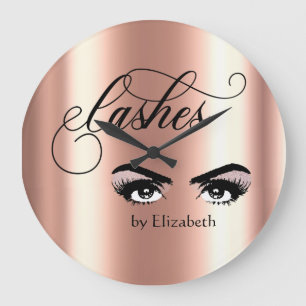 Eyelashes Makeup Lashes Rose Gold Eyes Large Clock