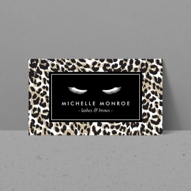Eyelashes with Leopard Print Business Card (Creator Uploaded)