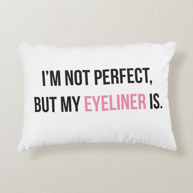 Eyeliner Throw Pillow (Front)