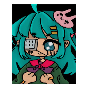 eyepatch girl poster