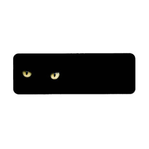 eyes-218185 eyes cat   black  staring yellow  dark return address label