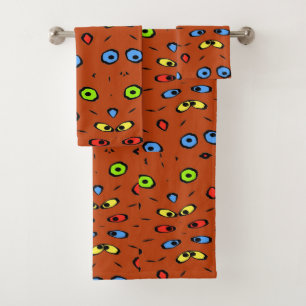 Eyes Abstract, add text Bath Towel Set