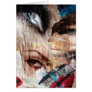 Eyes and Lips Collage, All Occasion Blank Greeting